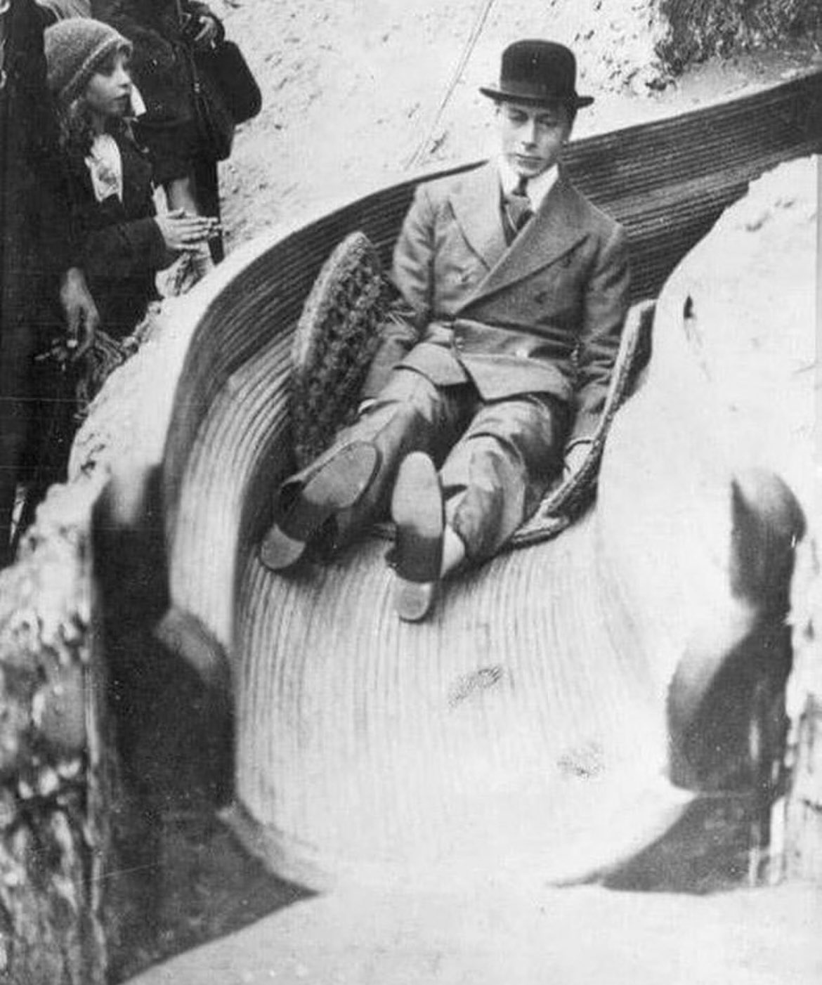 The Duke of York on a slide